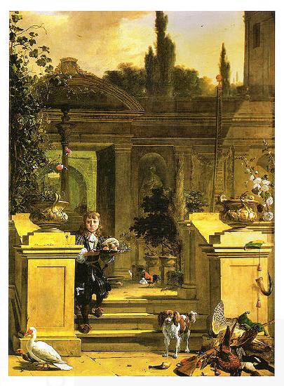 Melchior de Hondecoeter View of a Terrace oil painting picture